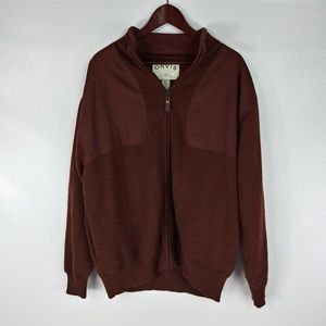 Orvis Wool Sweater Full Zip Up Pockets Long Sleeve